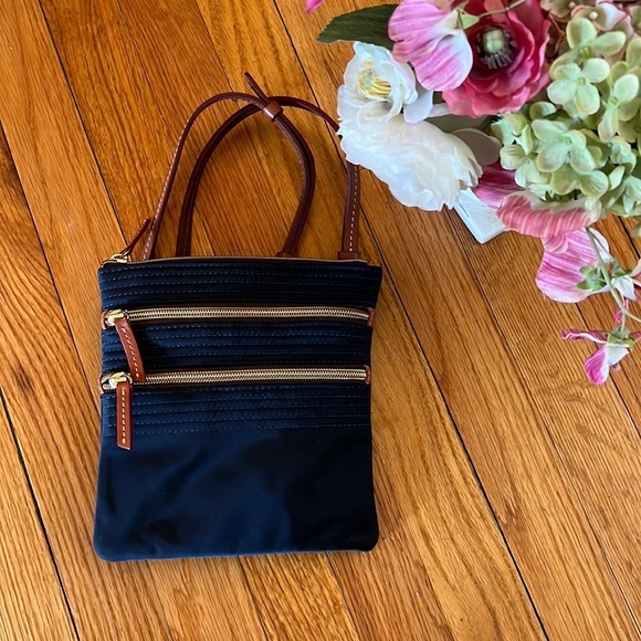 Dooney & Bourke Handbags - Dooney and Bourke Triple Zip Crossbody Bag - Navy‎ Blue